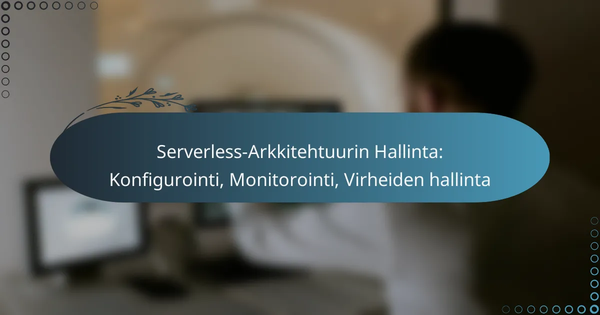 Serverless-Arkkitehtuurin Hallinta: Konfigurointi, Monitorointi, Virheiden hallinta