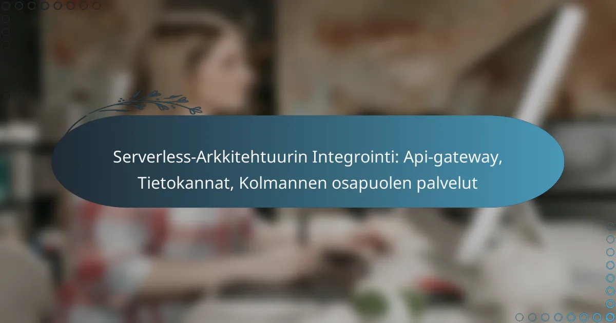 Serverless-Arkkitehtuurin Integrointi: Api-gateway, Tietokannat, Kolmannen osapuolen palvelut