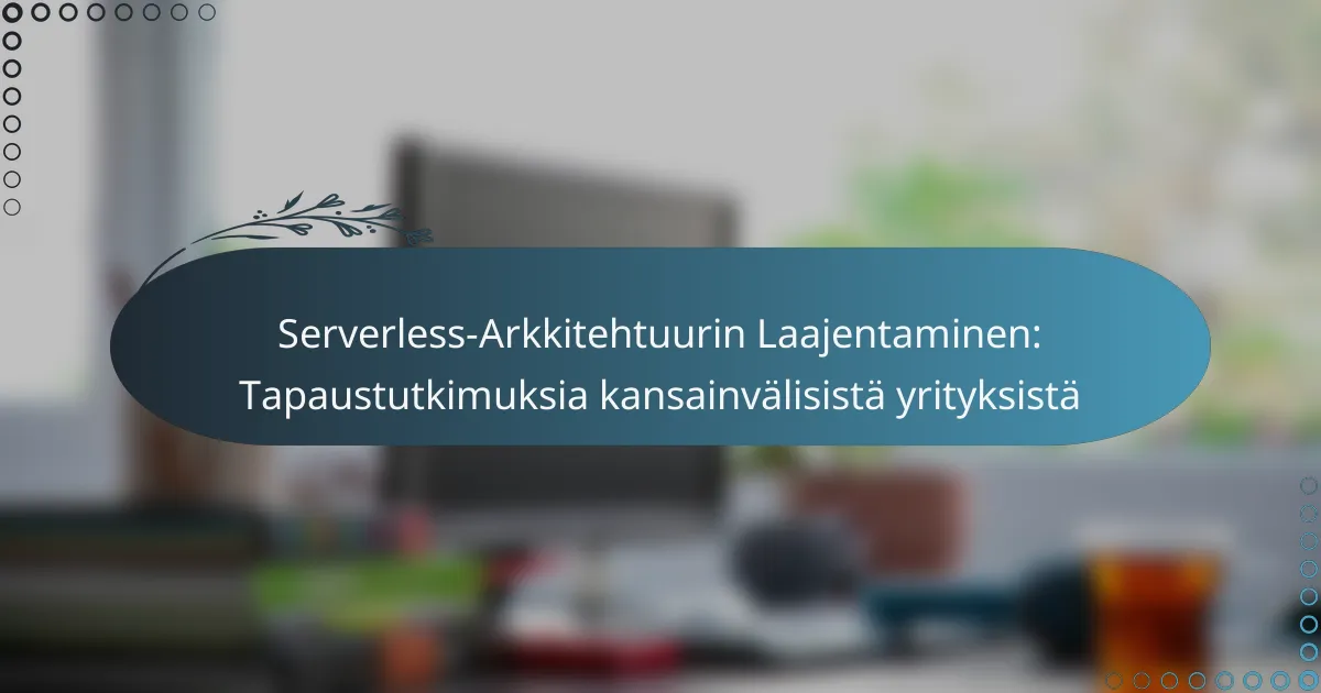 Serverless-Arkkitehtuurin Laajentaminen: Tapaustutkimuksia kansainvälisistä yrityksistä