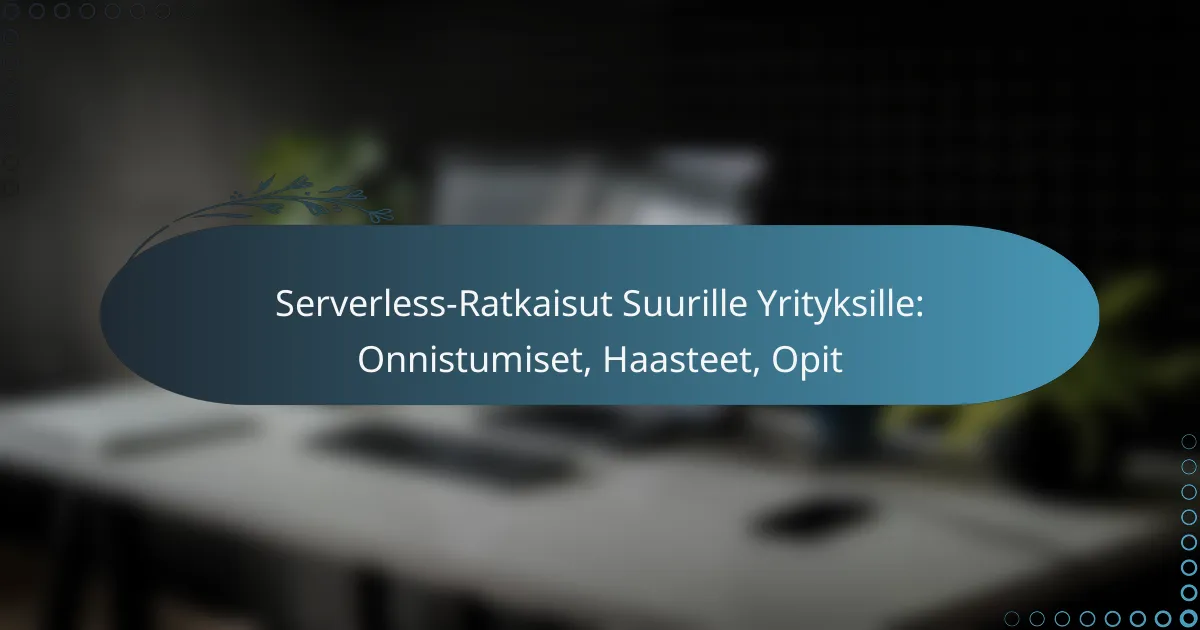 Serverless-Ratkaisut Suurille Yrityksille: Onnistumiset, Haasteet, Opit