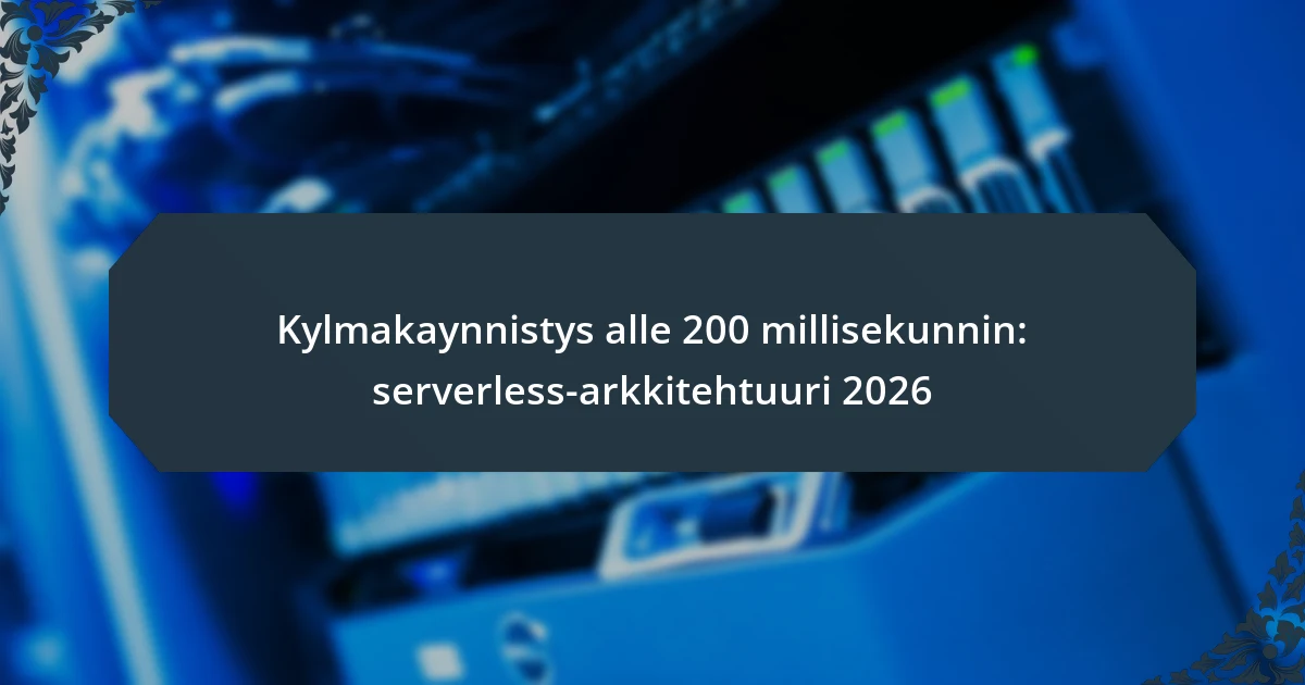 Kylmakaynnistys alle 200 millisekunnin: serverless-arkkitehtuuri 2026